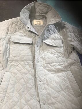 Ashley By 26 International Light Gray Quilted Shirt Jacket